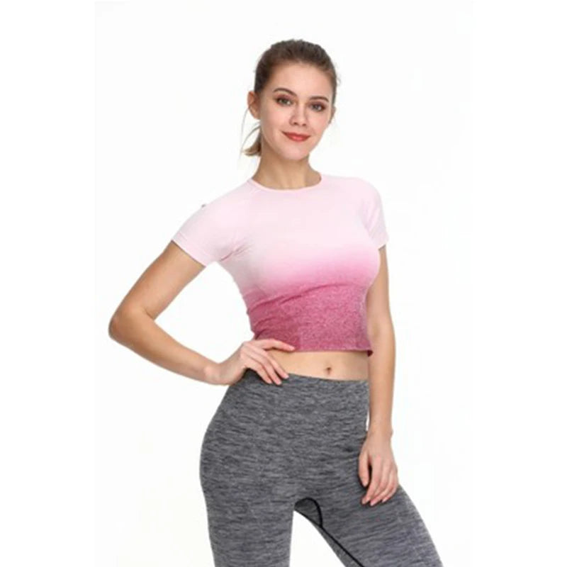 Ombre Colour Compression Workout Top