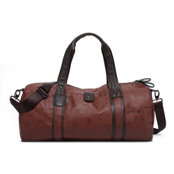 Cylindrical Soft Leather Gym Bag