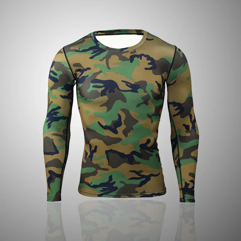 Camouflage Long Sleeve Compression T Shirt