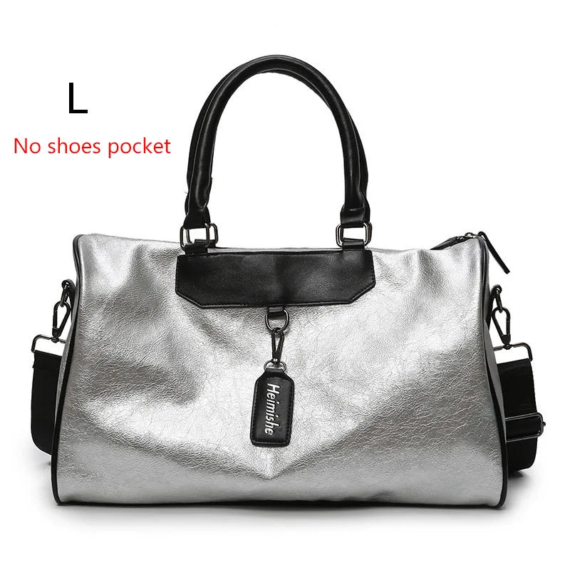 Classy Silver Gym Bag with Bag Tag