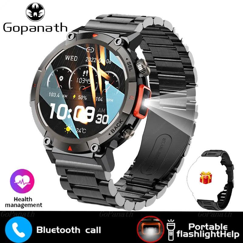 Outdoor Smart Watch Men With Flashlight